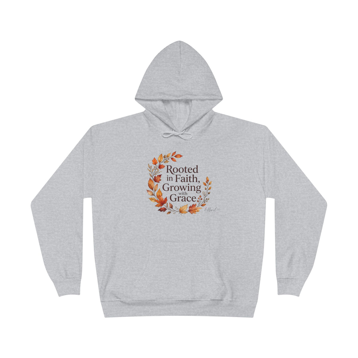 Christian Faith Hoodie — "Rooted in Faith, Growing with Grace" Autumn Wreath Pullover
