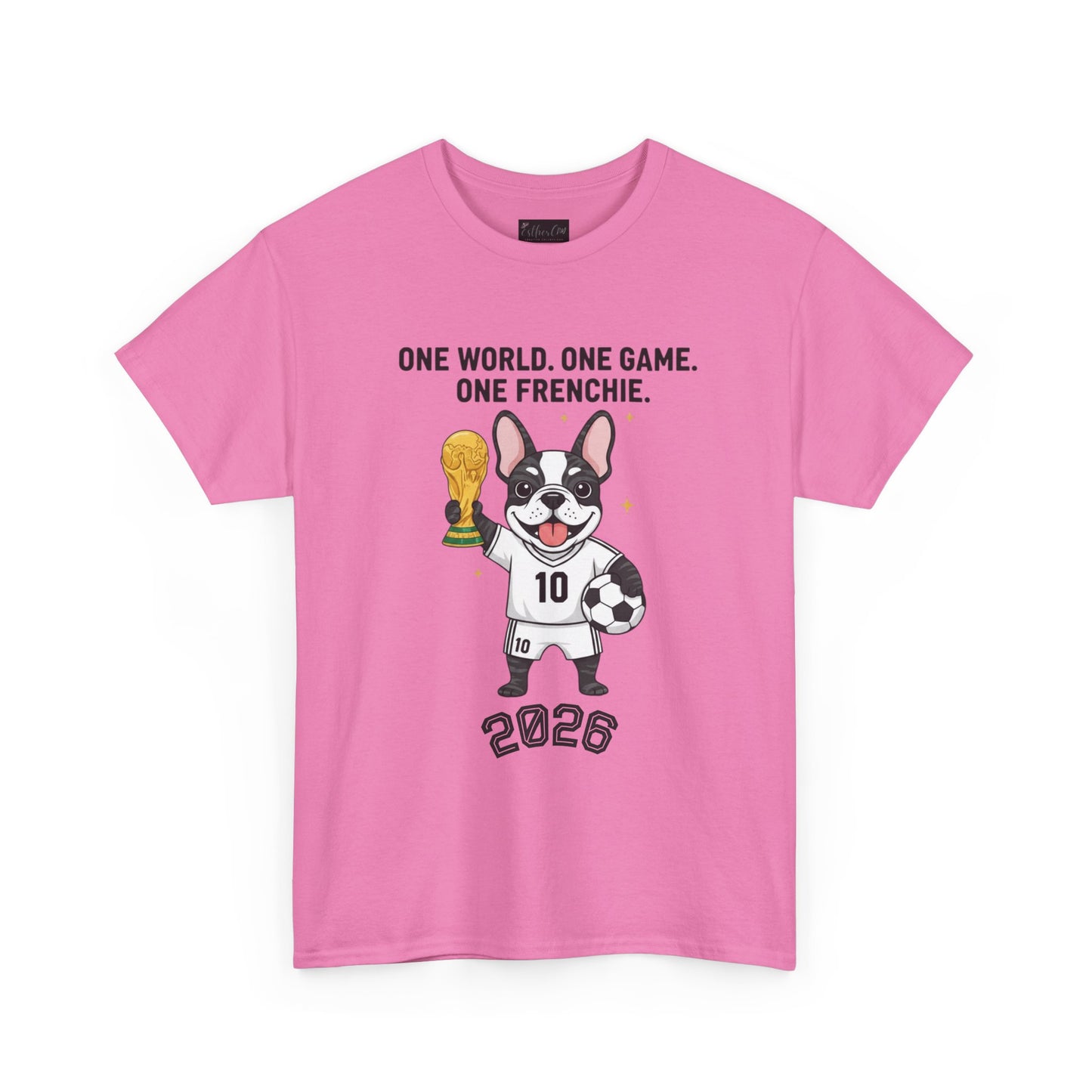 One World One Game One Frenchie World Cup 2026 T-Shirt | Soccer Dog Tee