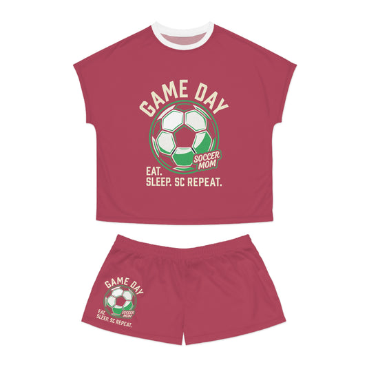 Game Day Women's Pajama Set — "Eat. Sleep. SC. Repeat." Soccer Mom Sleepwear