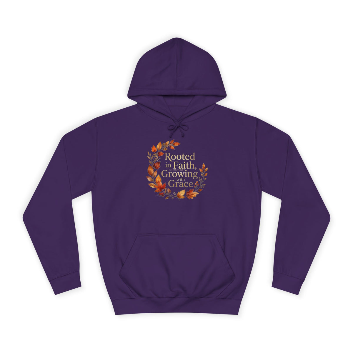 Hoodie - Rooted in Faith, Growing with Grace, Fall Wreath Hoodie