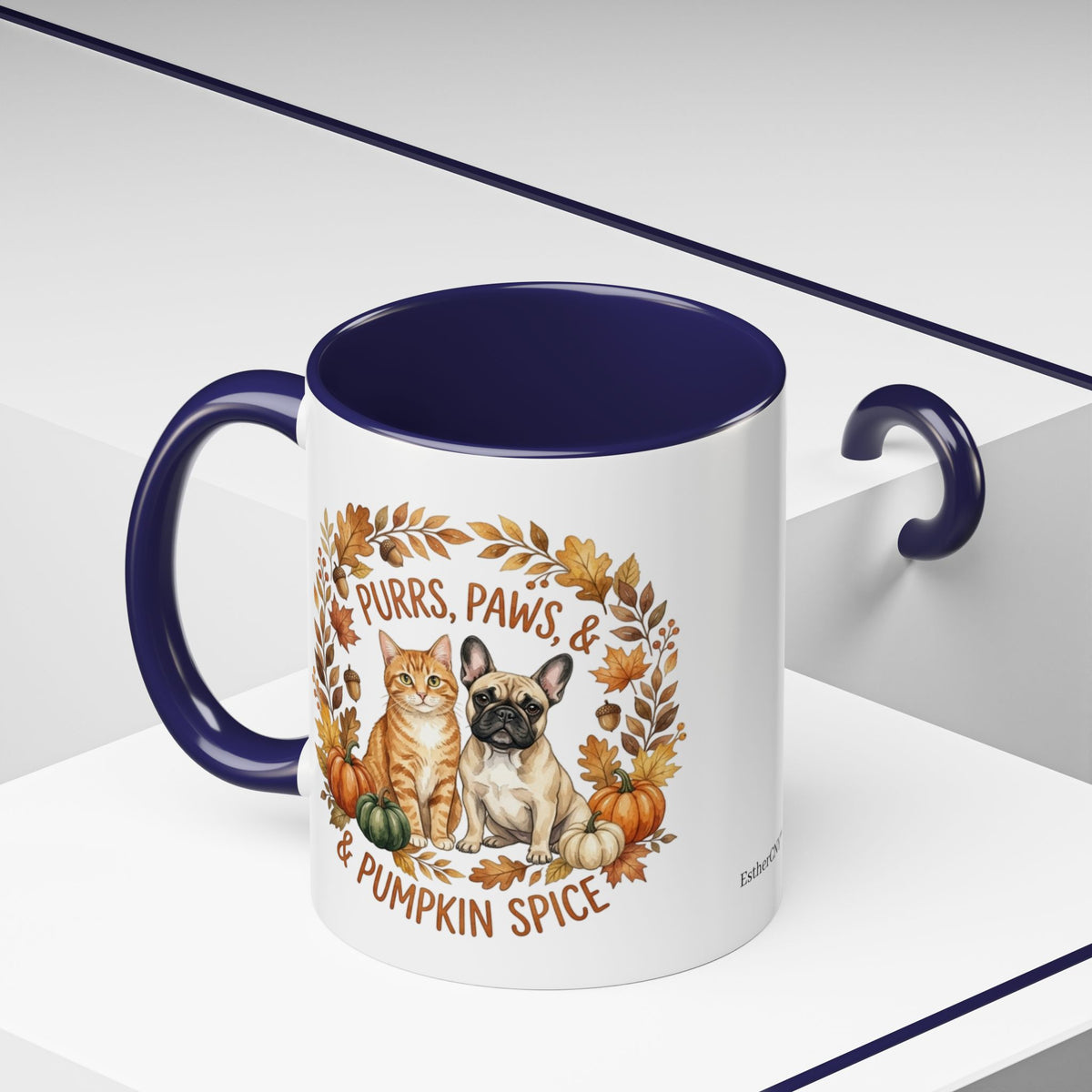 Fall Pet Mug - "Purrs, Paws & Pumpkin Spice" Accent Coffee Mug