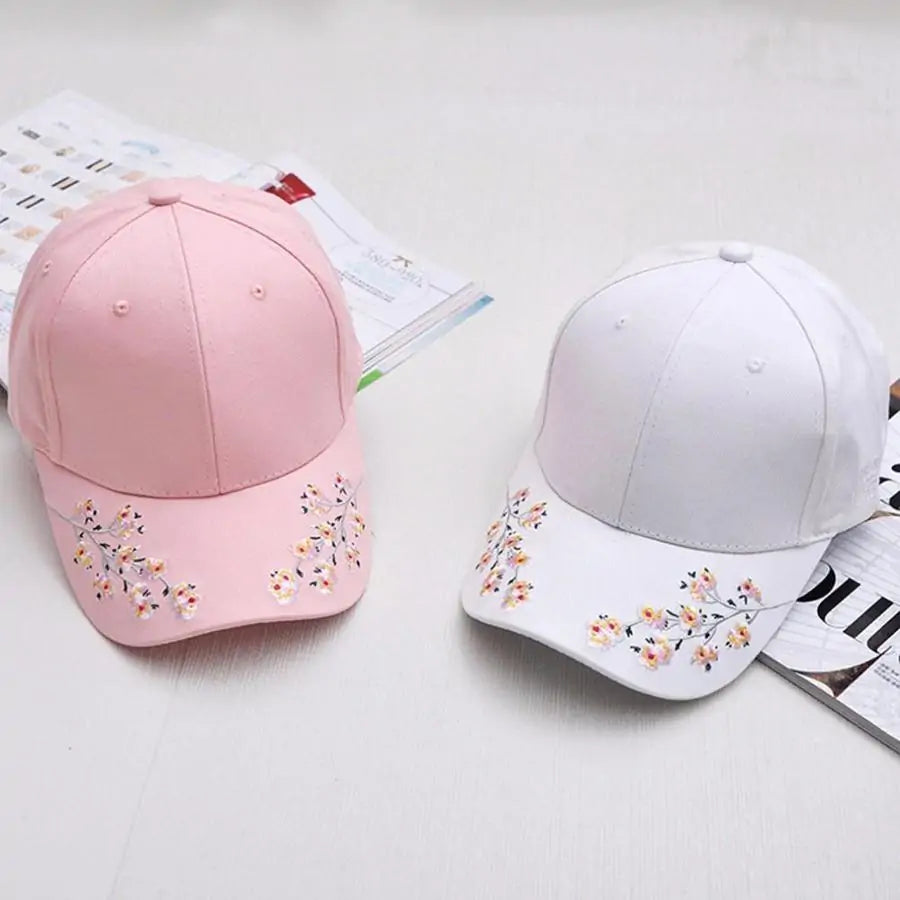 Cherry Blossom Embroidered Cap