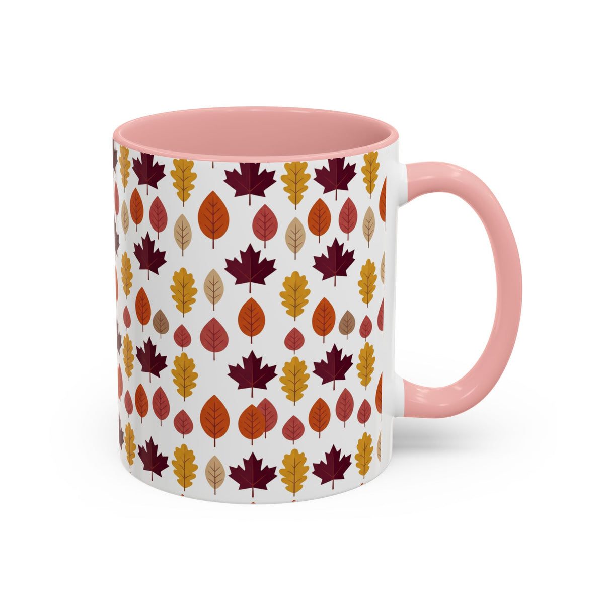 Autumn Leaves Accent Coffee Mug – Fall Leaf Pattern 11/15oz