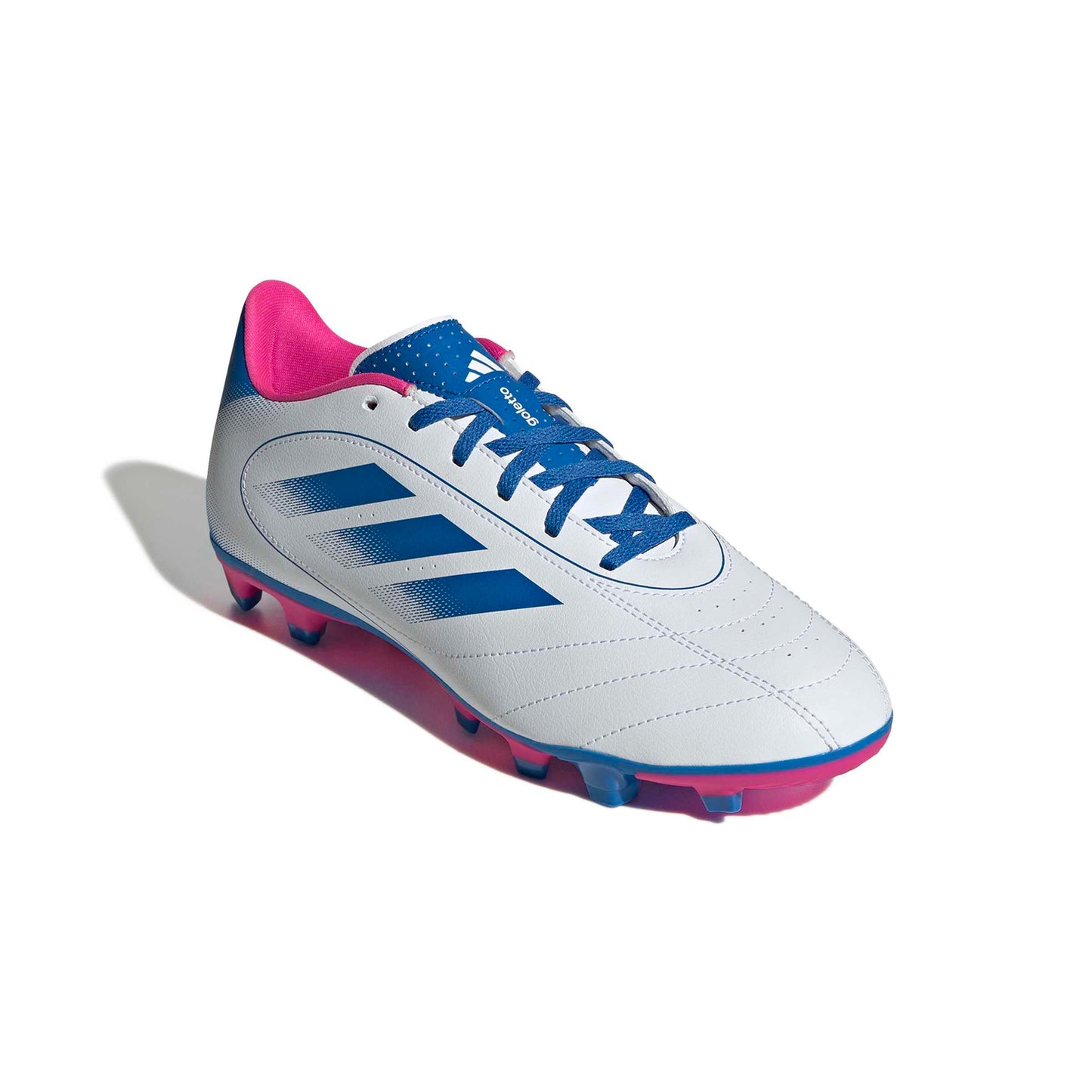 Adidas Unisex-Adult Goletto IX Firm Ground/Multi Ground Soccer, White/Bright Royal/Team Shock Pink, 10.5