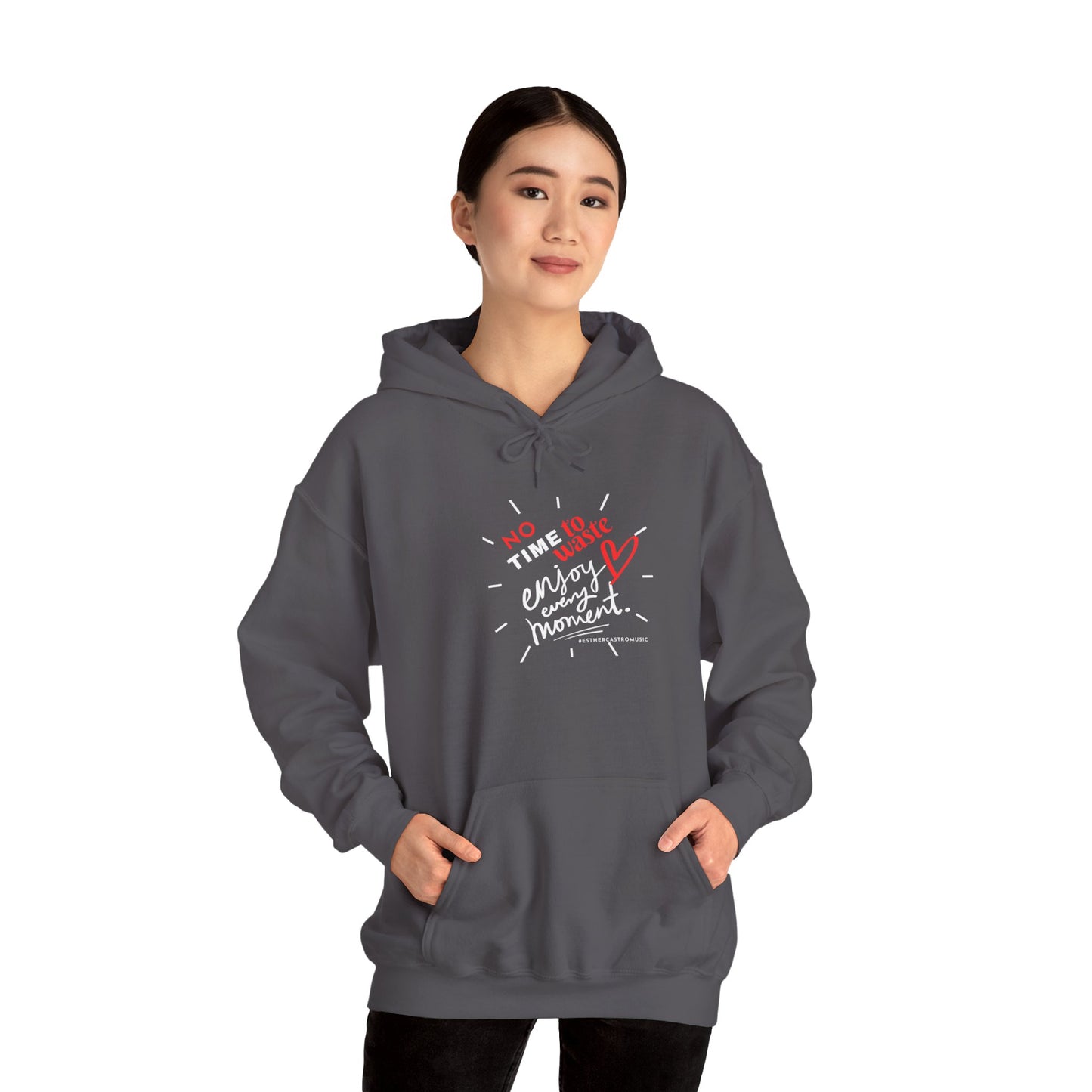 No Time to Waste Unisex Hoodie - Cozy Cotton/Poly Blend Sweater for Cold Days, Kangaroo Pocket, Stylish Drawstring - Holiday Gift,