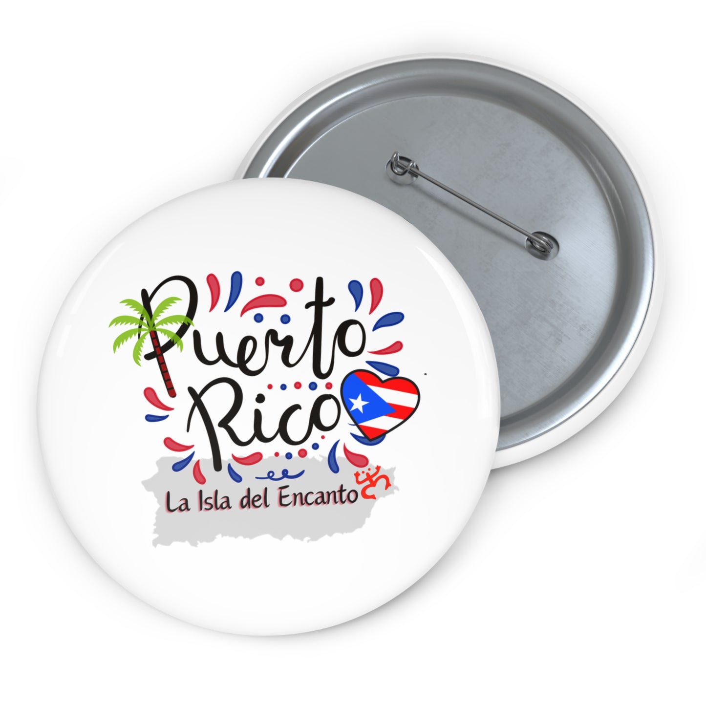 Puerto Rico Custom Pin Buttons