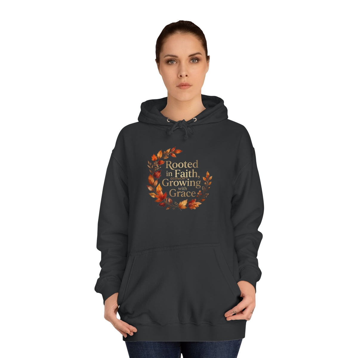Hoodie - Rooted in Faith, Growing with Grace, Fall Wreath Hoodie