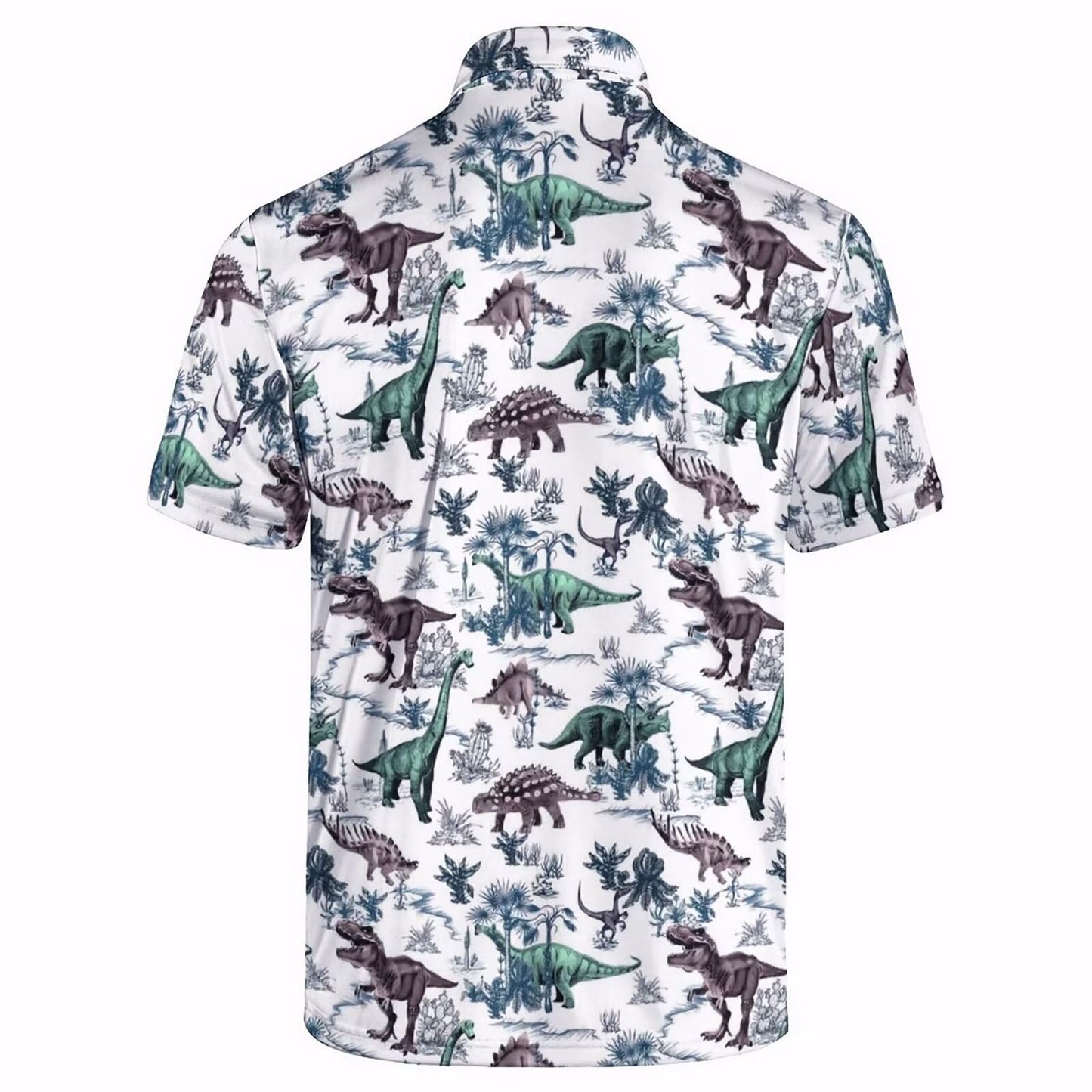 BIANTI Men's Golf Shirts Dinosaur Polo Shirts for Men Cool Short Sleeve Shirt Moisture Wicking Polo Shirt Activewear Polos