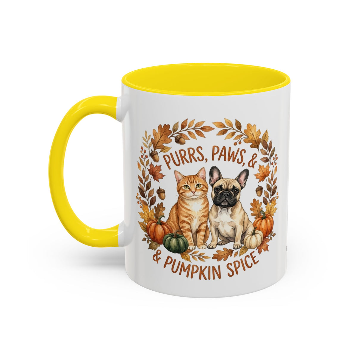 Fall Pet Mug - "Purrs, Paws & Pumpkin Spice" Accent Coffee Mug