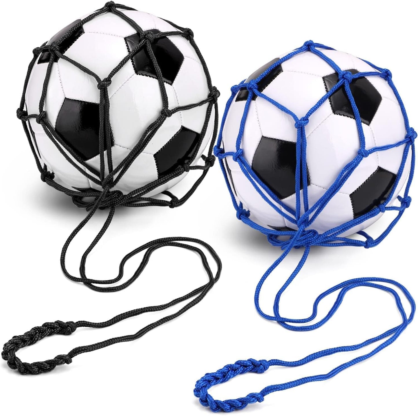 TOBWOLF 2PCS Football Kick Trainer Soccer Ball Net Kicker, Fits Ball Size 3, 4, 5, Solo Soccer Kick Practice Training Aid Soccers Return Trainer Net Football Trainers Juggling Nets for Youth Adults