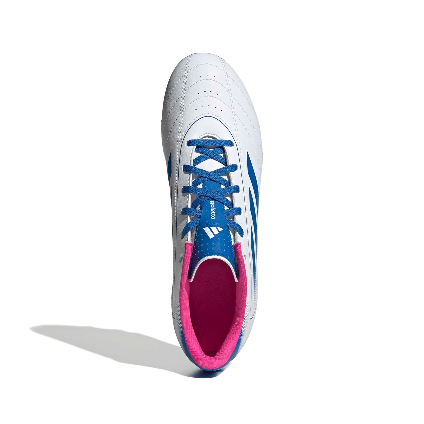 Adidas Unisex-Adult Goletto IX Firm Ground/Multi Ground Soccer, White/Bright Royal/Team Shock Pink, 10.5