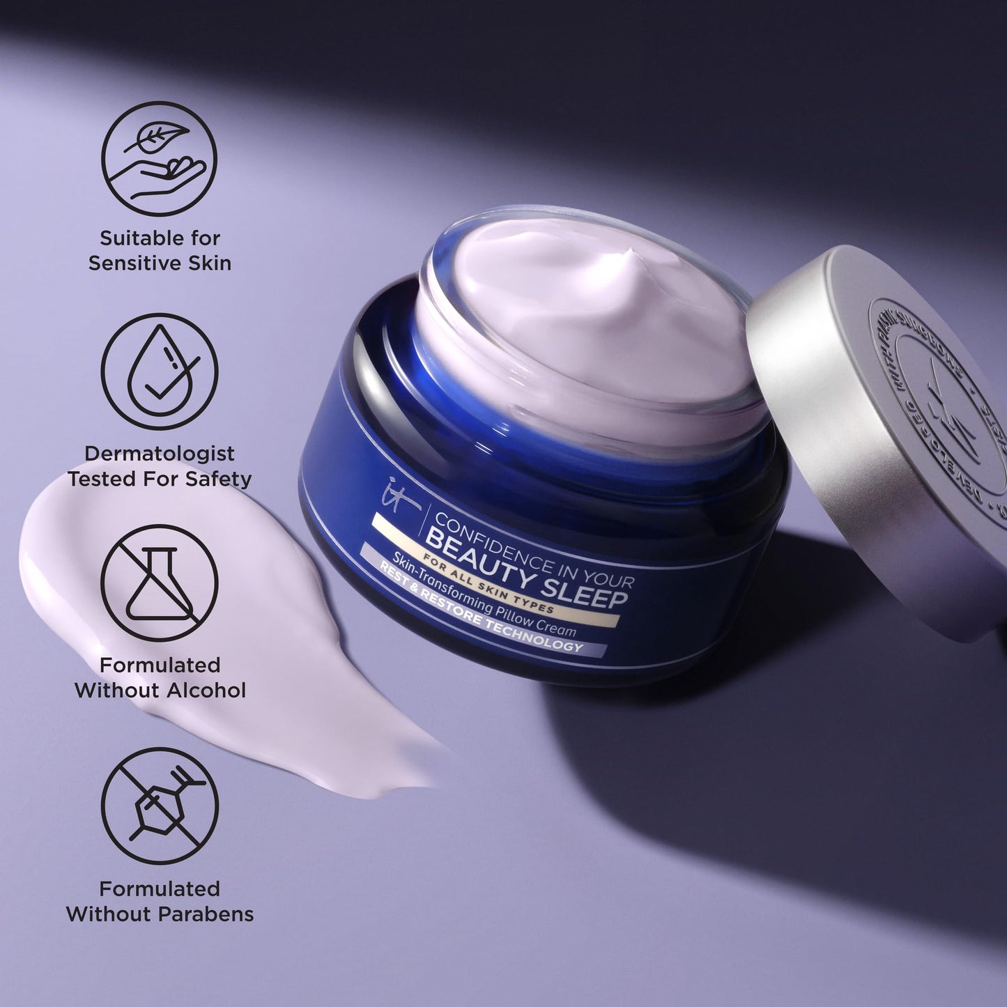 IT Cosmetics Confidence in Your Beauty Sleep - Anti-Aging Night Cream - Visibly Improves Fine Lines, Wrinkles, Dryness, Dullness & Loss of Firmness - With Hyaluronic Acid - 2 fl oz