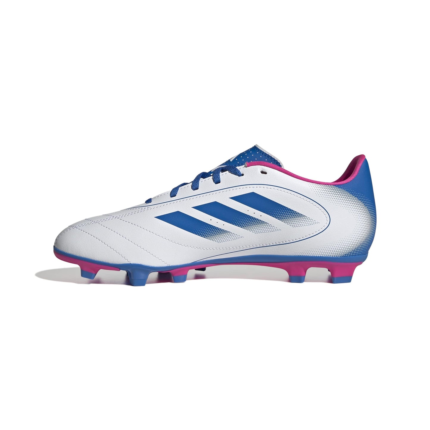 Adidas Unisex-Adult Goletto IX Firm Ground/Multi Ground Soccer, White/Bright Royal/Team Shock Pink, 10.5