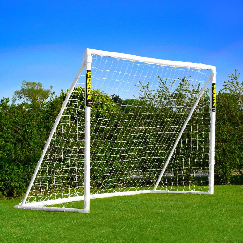 FORZA 8ft x 6ft Soccer Goal | Ready, Set, Goal! | All Weather uPVC Soccer Goals – Optional Target Net, Soccer Ball & Carry Bag - Perfect for Backyards and Clubs (Goal Only)
