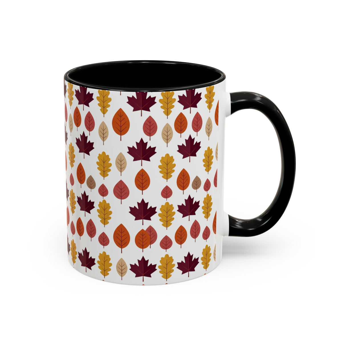 Autumn Leaves Accent Coffee Mug – Fall Leaf Pattern 11/15oz