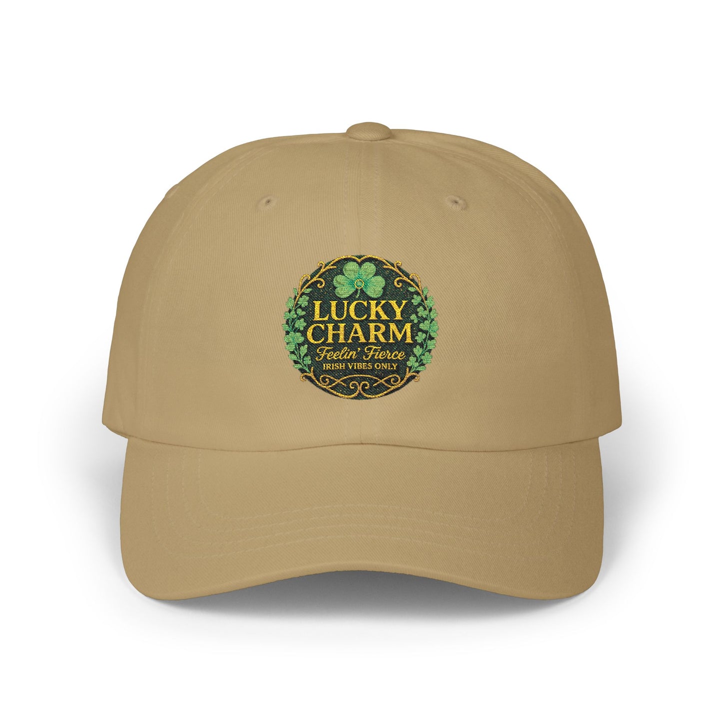 Luck Charm Feelin' Fierce Embroidered Dad Cap — Irish Vibes St. Patrick's