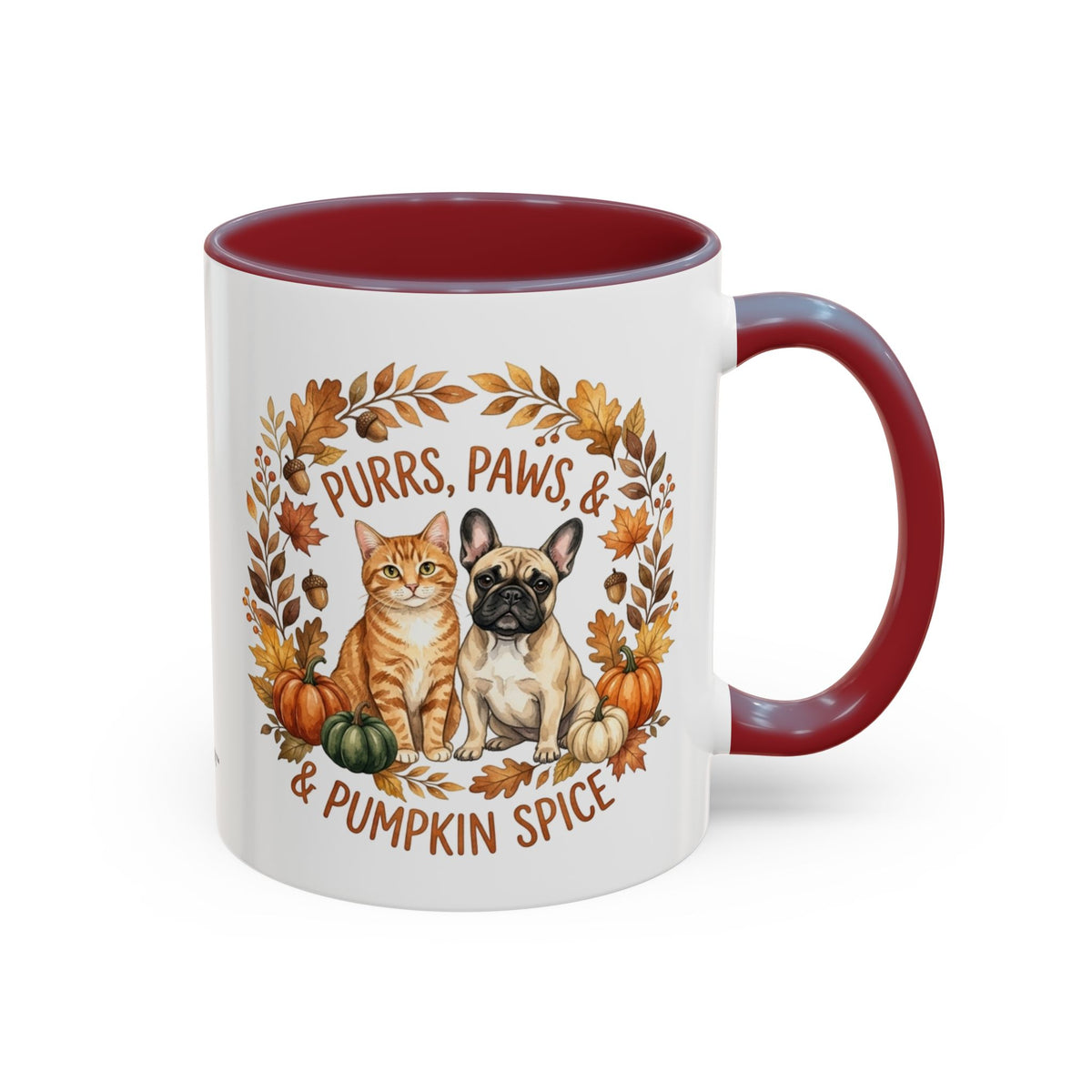 Fall Pet Mug - "Purrs, Paws & Pumpkin Spice" Accent Coffee Mug