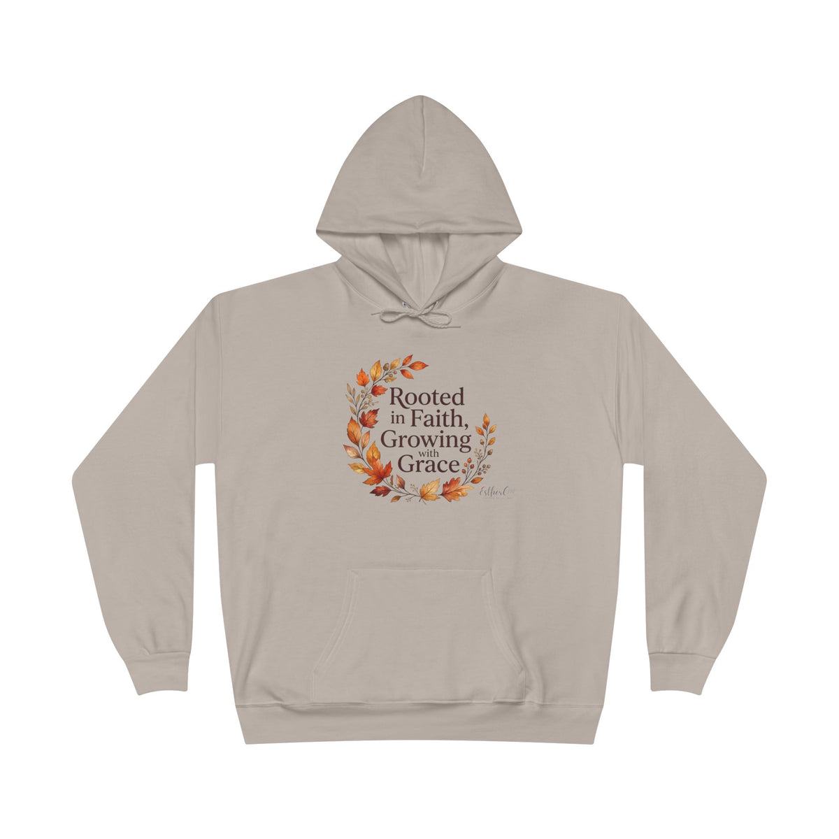 Christian Faith Hoodie — "Rooted in Faith, Growing with Grace" Autumn Wreath Pullover