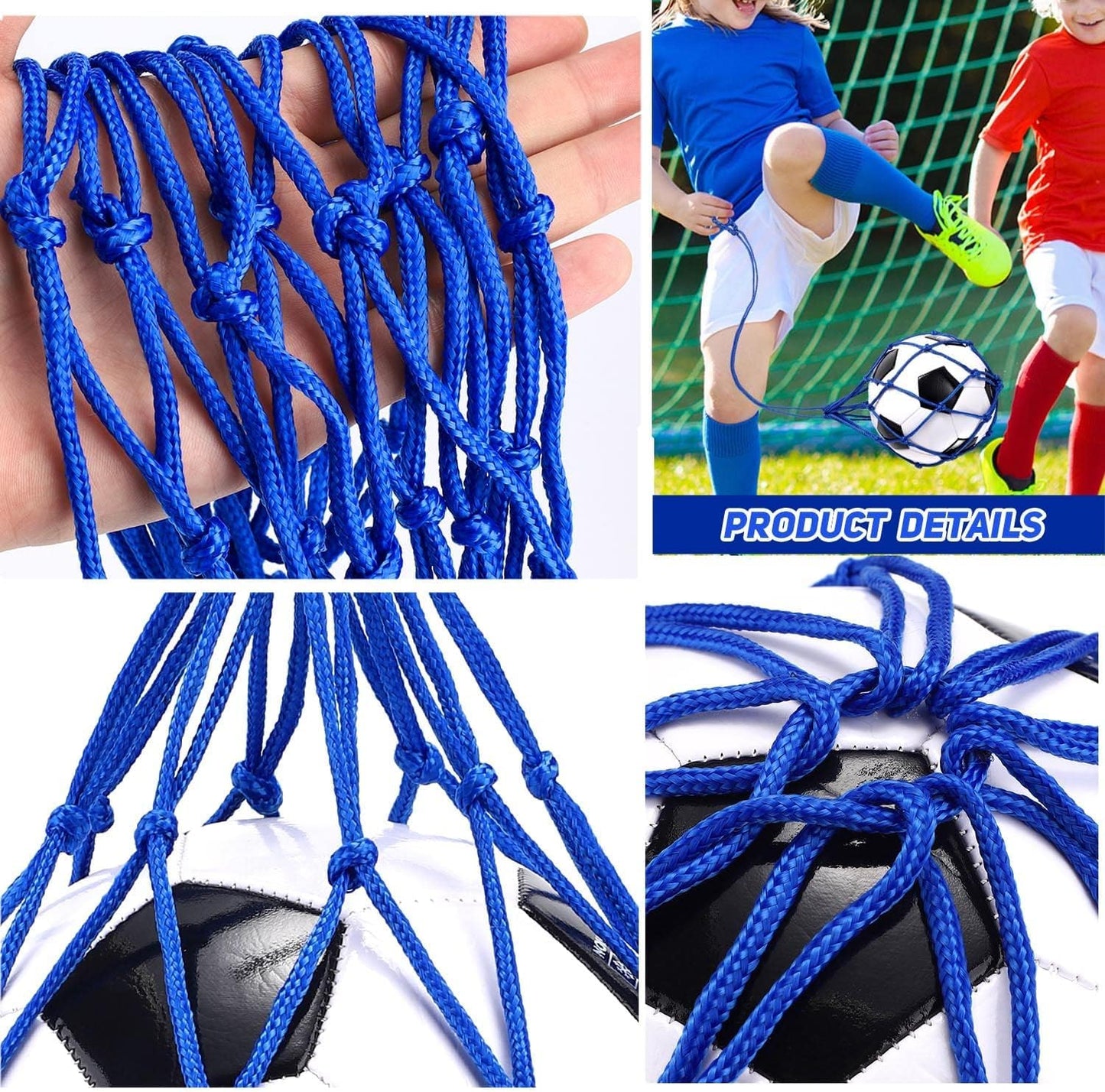 TOBWOLF 2PCS Football Kick Trainer Soccer Ball Net Kicker, Fits Ball Size 3, 4, 5, Solo Soccer Kick Practice Training Aid Soccers Return Trainer Net Football Trainers Juggling Nets for Youth Adults