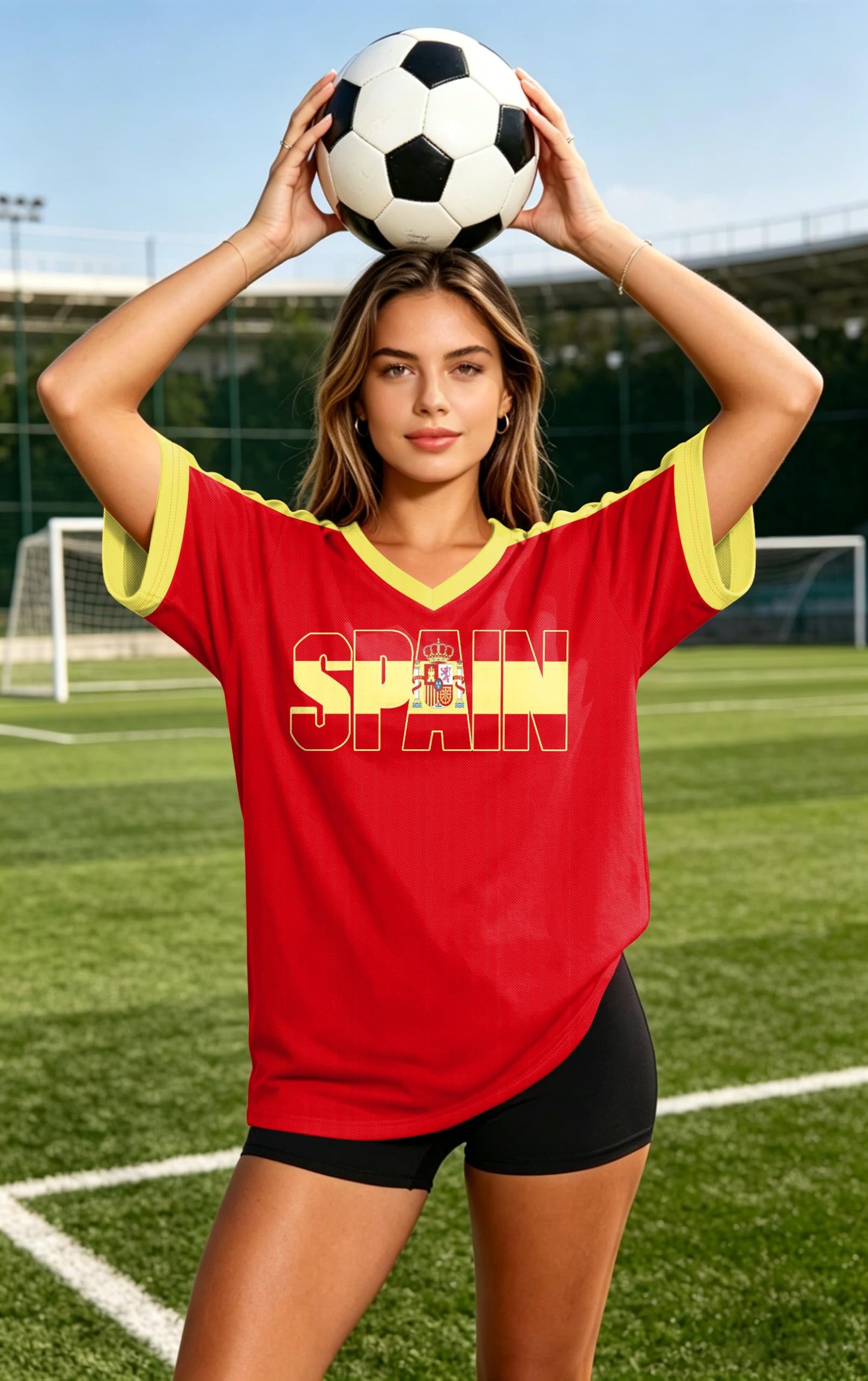 Soccer Cup 2026 Shirts for Women Oversized Mexico Jersey Spain Jerseys Y2K V Neck Soccer Fan Tops