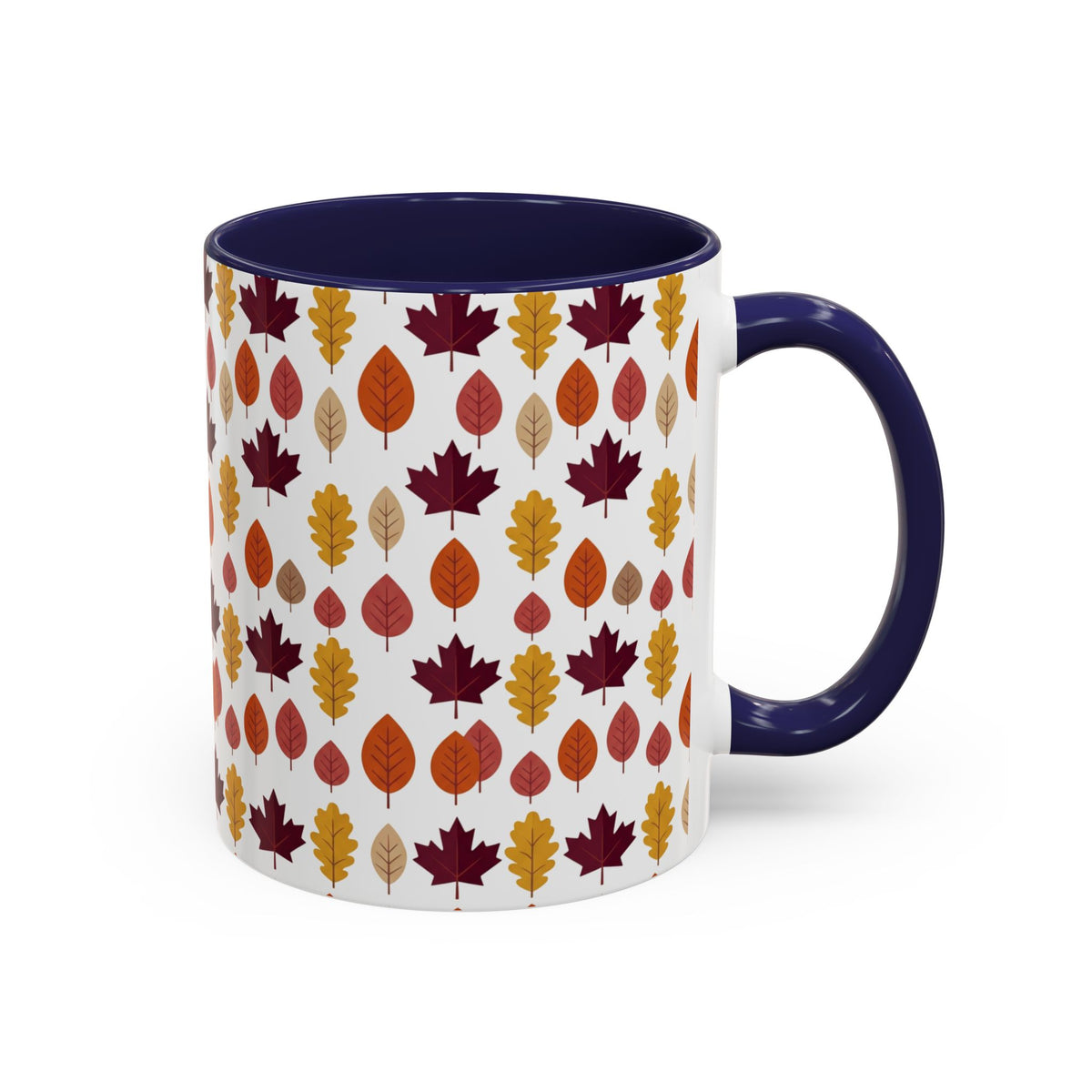 Autumn Leaves Accent Coffee Mug – Fall Leaf Pattern 11/15oz
