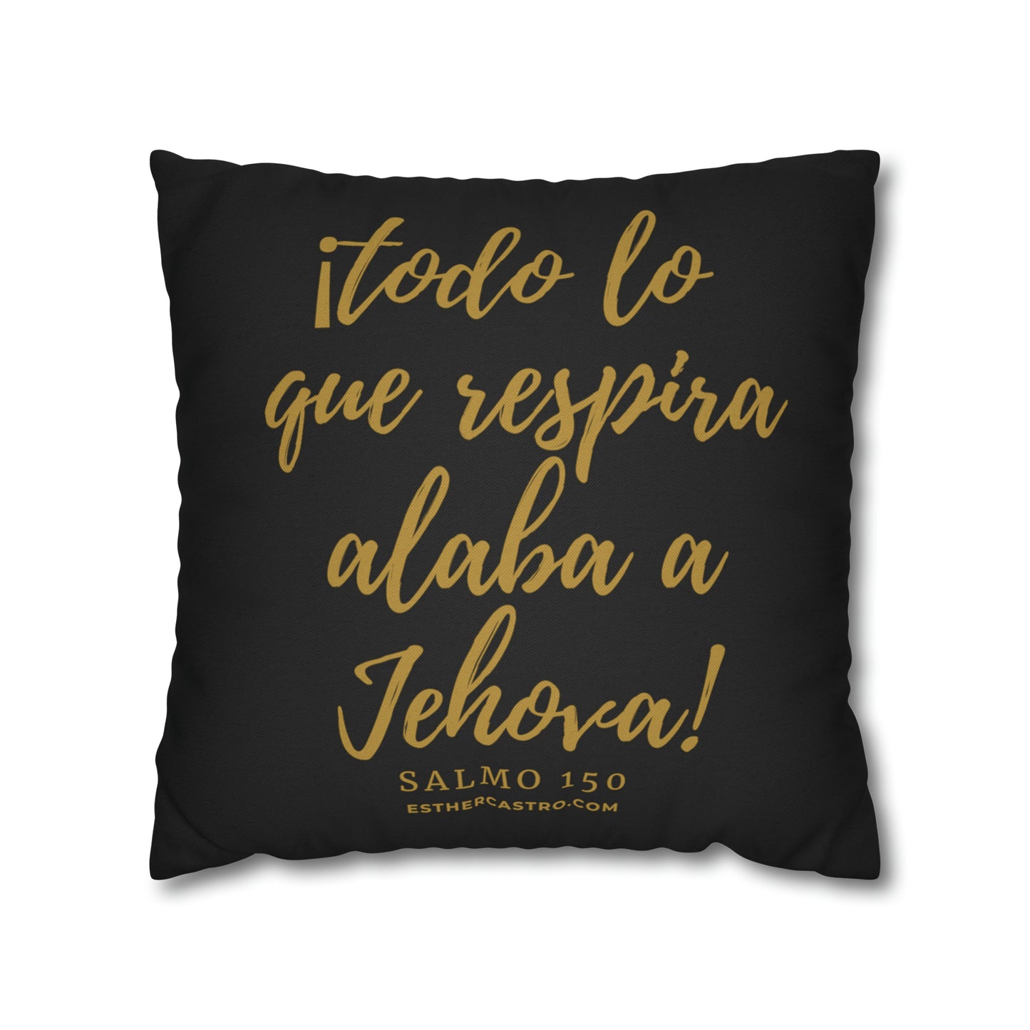 Funda de almohada cuadrada de poliéster hilado Salmo 150