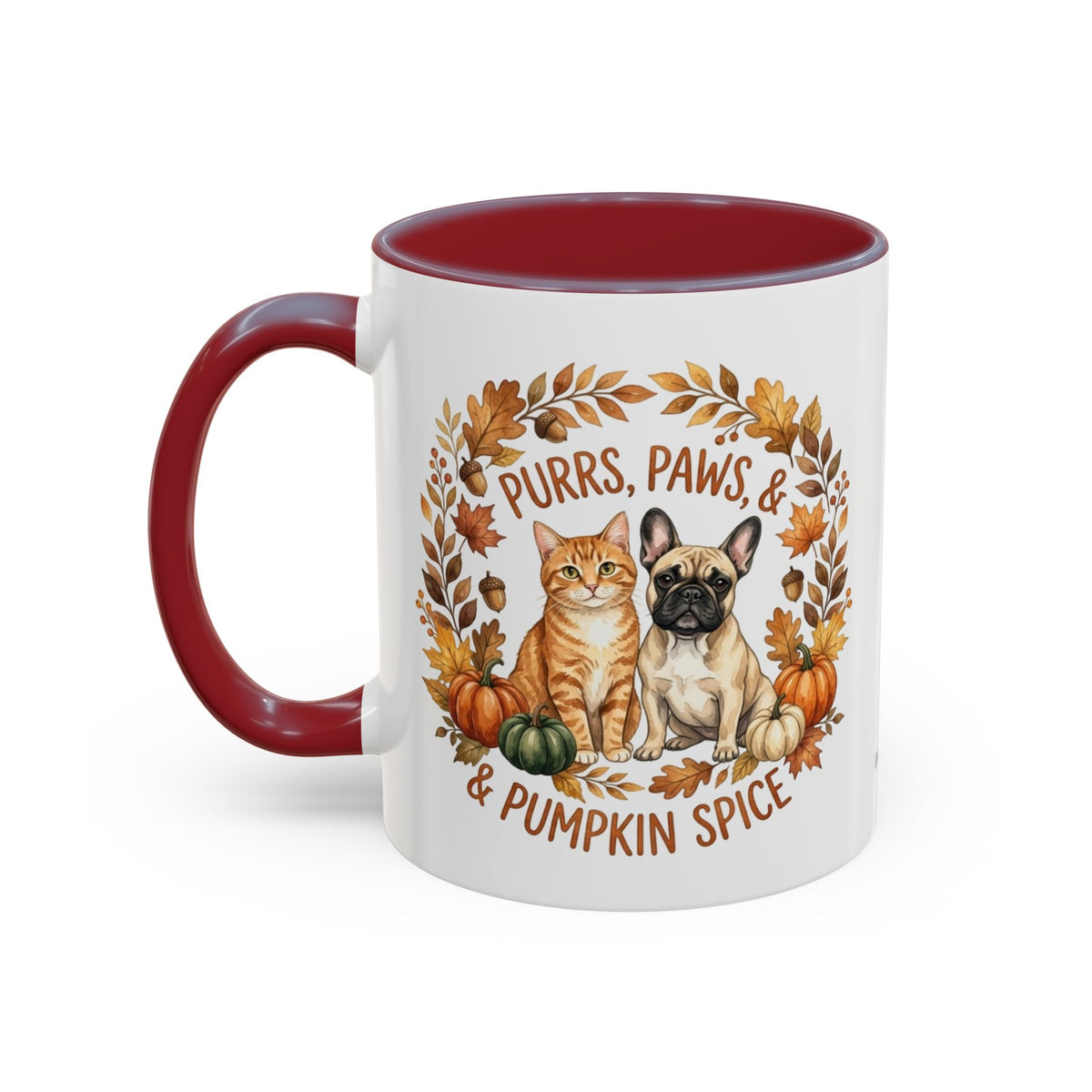 Fall Pet Mug - "Purrs, Paws & Pumpkin Spice" Accent Coffee Mug