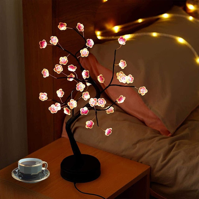 Lámpara táctil de luz nocturna de árbol