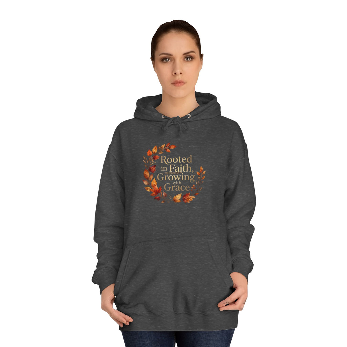 Hoodie - Rooted in Faith, Growing with Grace, Fall Wreath Hoodie