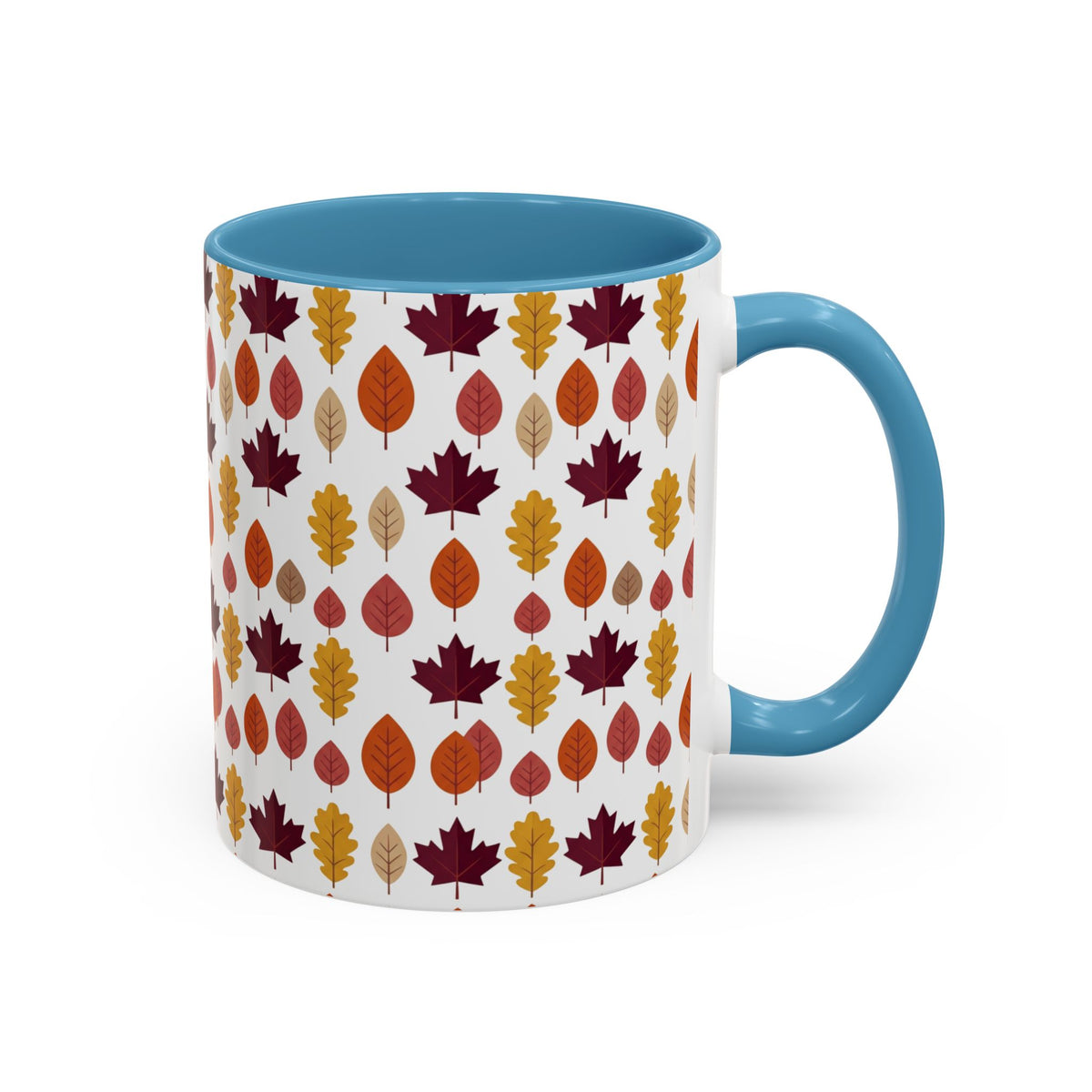 Autumn Leaves Accent Coffee Mug – Fall Leaf Pattern 11/15oz