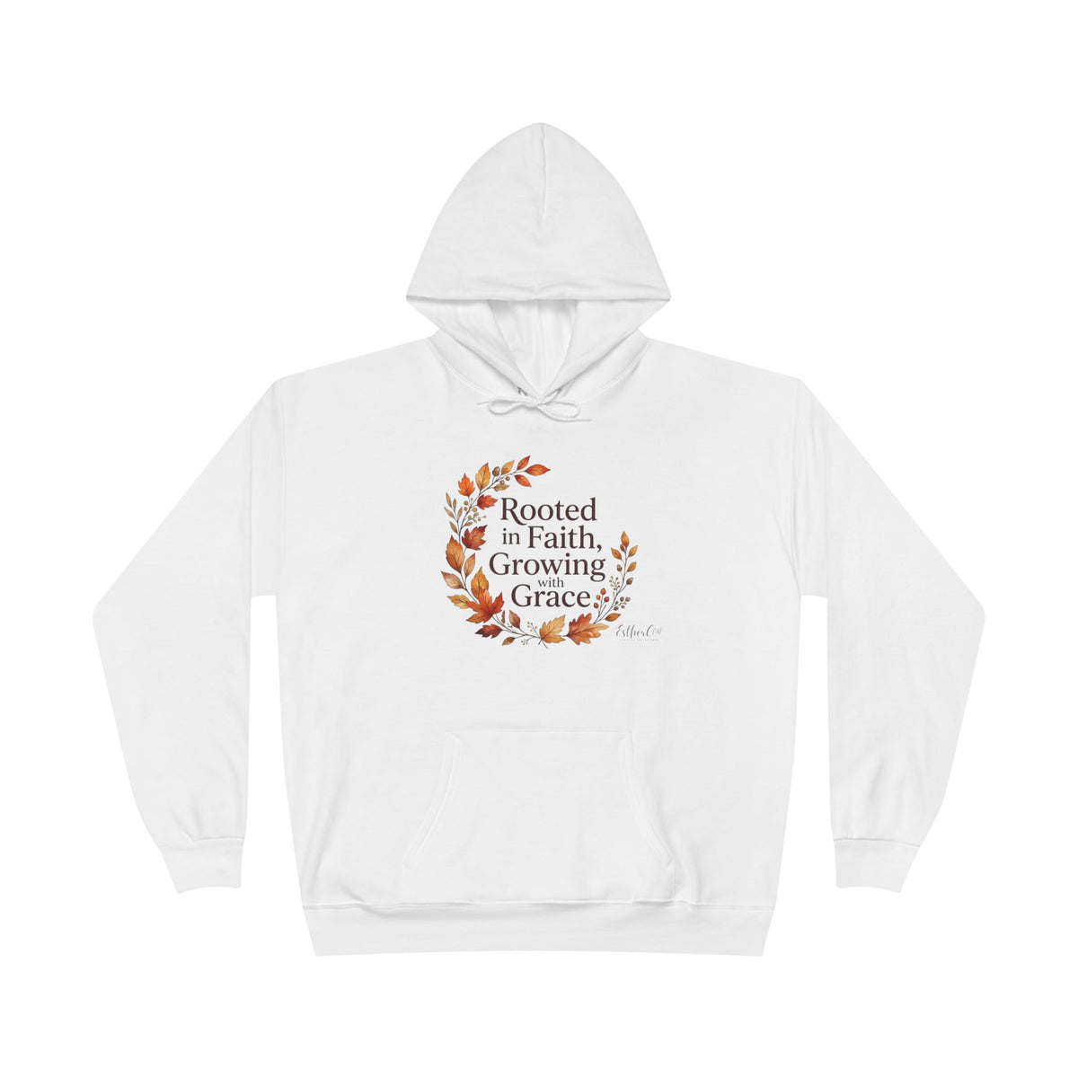 Christian Faith Hoodie — "Rooted in Faith, Growing with Grace" Autumn Wreath Pullover