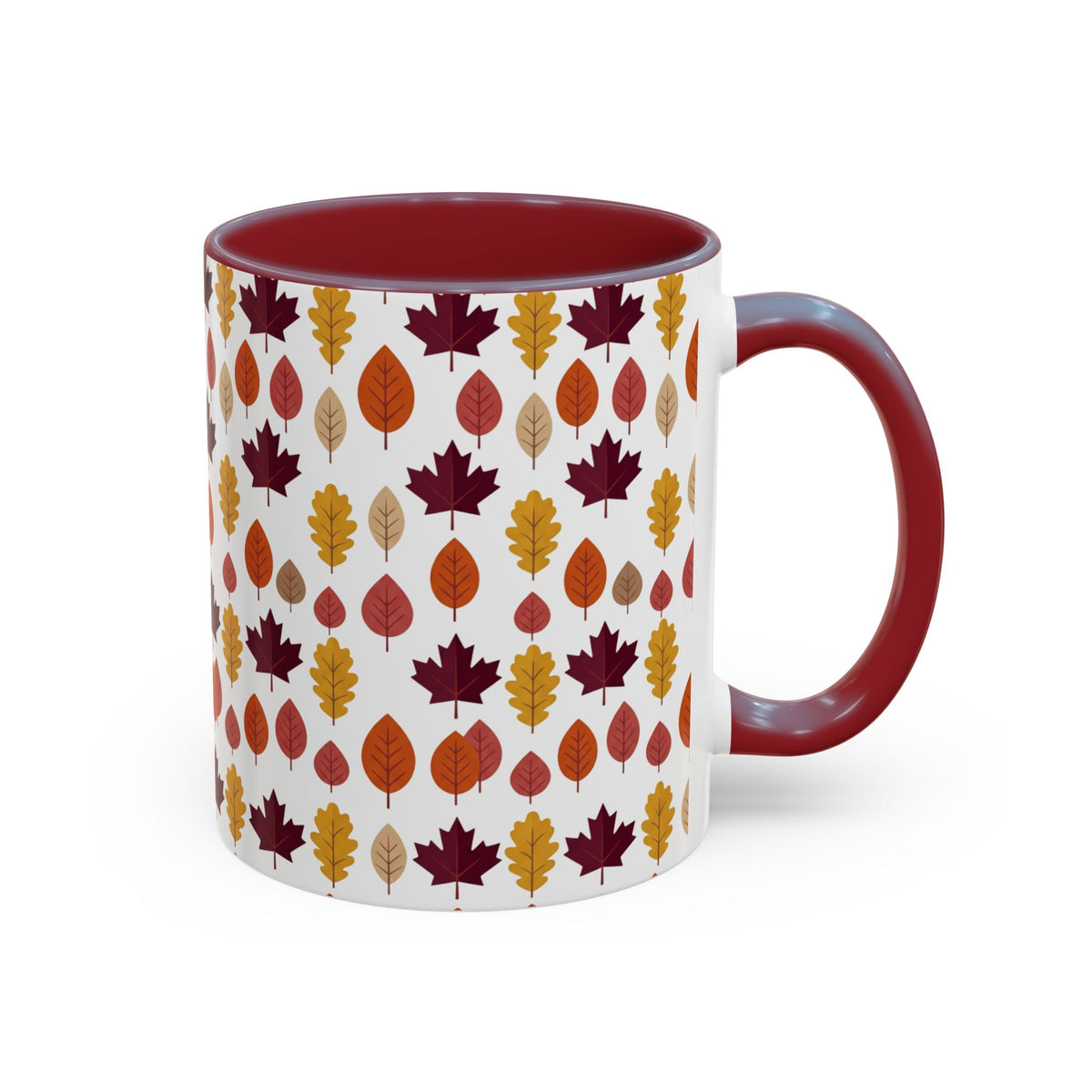 Autumn Leaves Accent Coffee Mug – Fall Leaf Pattern 11/15oz