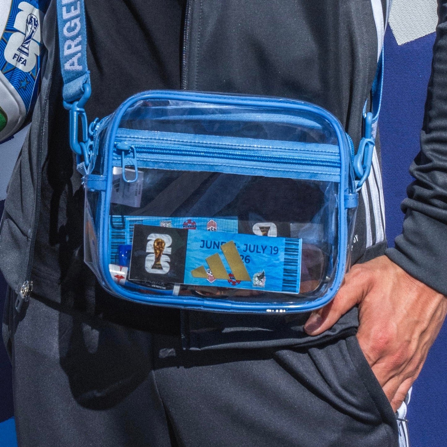 adidas Clear Stadium Bag – Small Transparent Crossbody, 4L, Argentina, OSFA