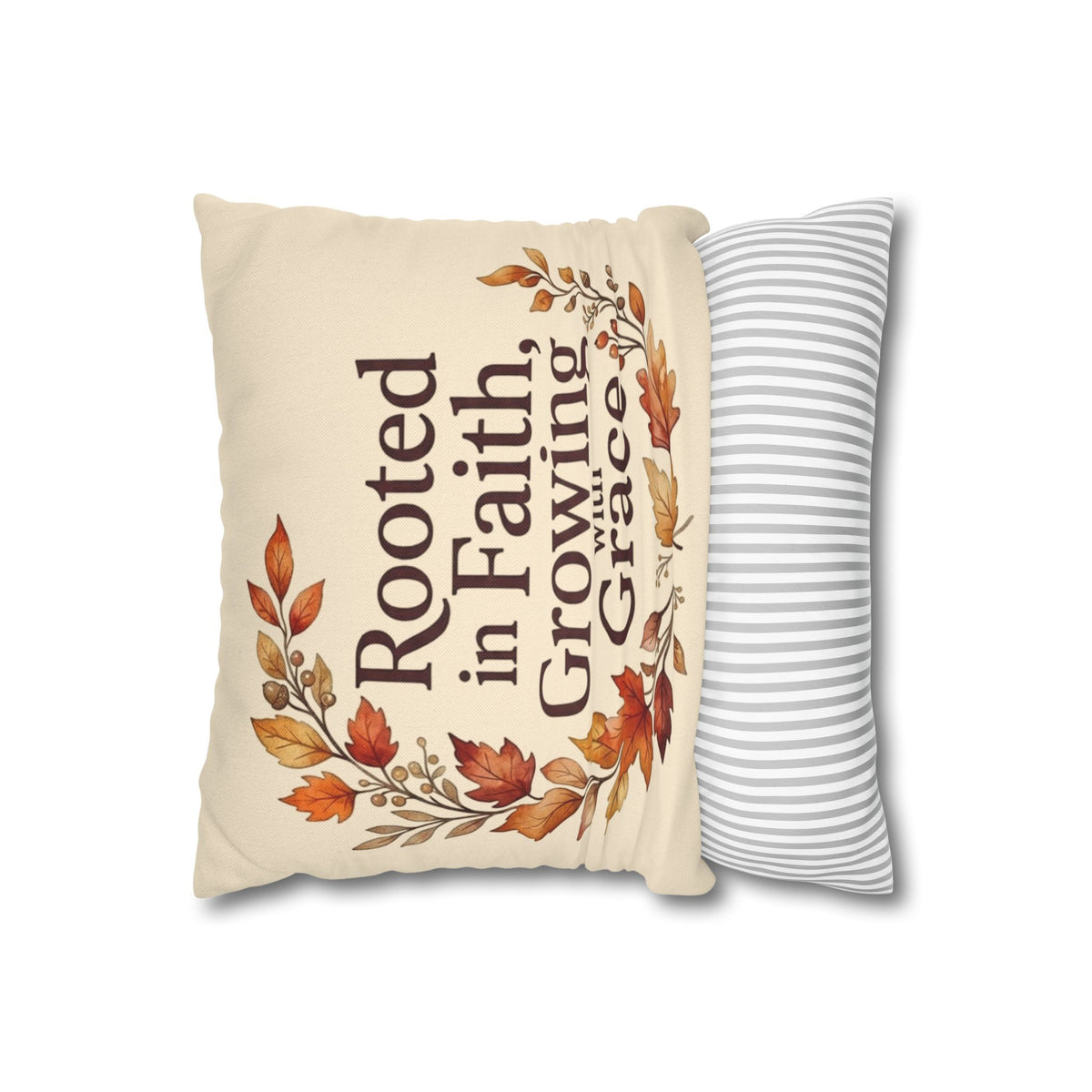 Faith Pillow - "Rooted in Faith, Growing with Grace" Fall Decorative Throw Pillowcase