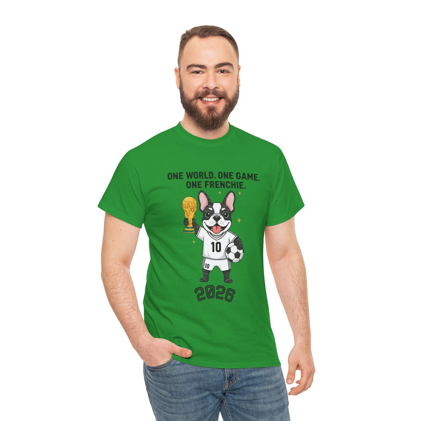 One World One Game One Frenchie World Cup 2026 T-Shirt | Soccer Dog Tee