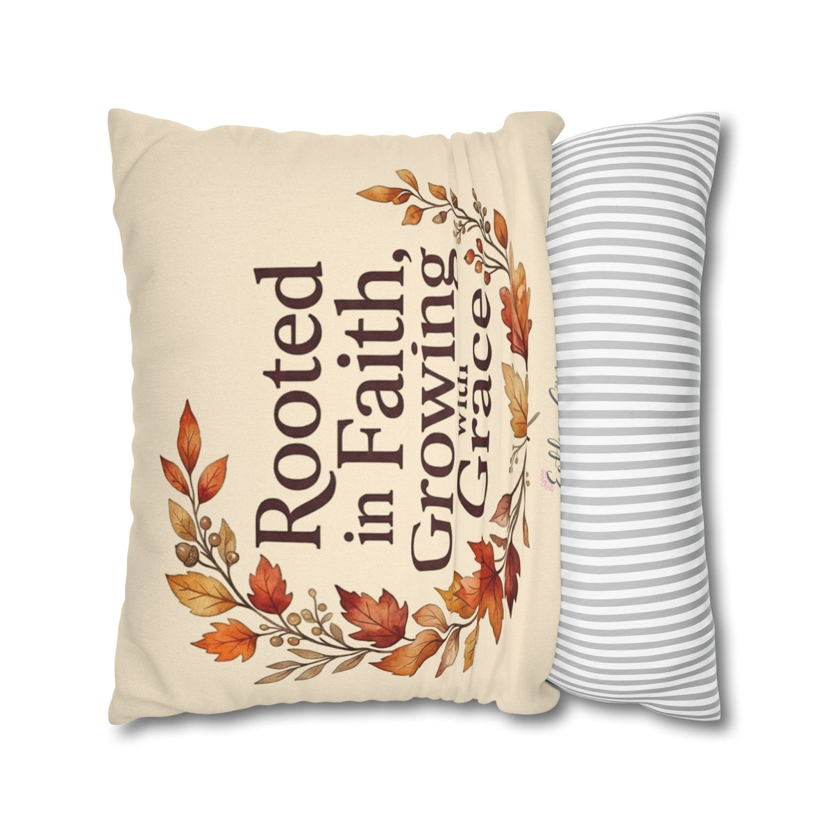 Faith Pillow - "Rooted in Faith, Growing with Grace" Fall Decorative Throw Pillowcase