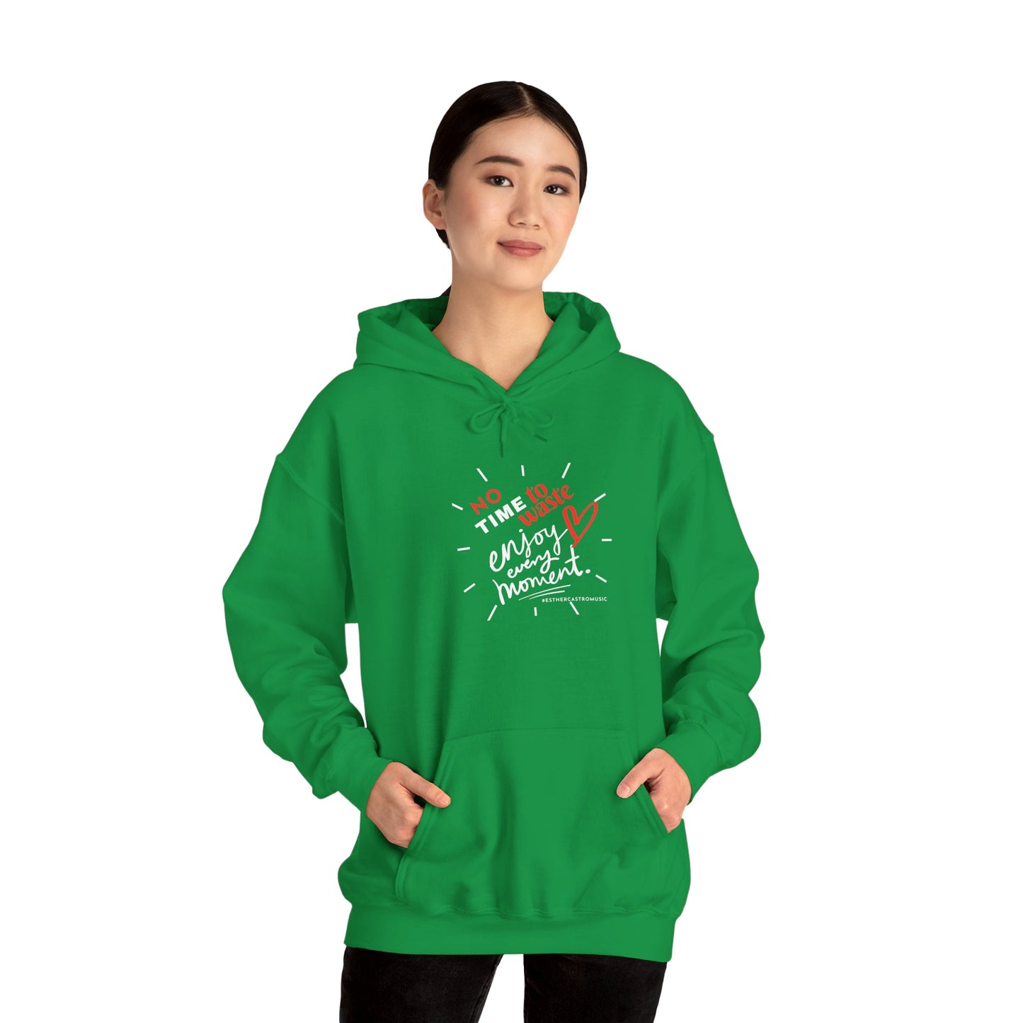 No Time to Waste Unisex Hoodie - Cozy Cotton/Poly Blend Sweater for Cold Days, Kangaroo Pocket, Stylish Drawstring - Holiday Gift,