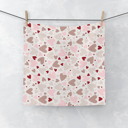 Camouflage Hearts Face Towel