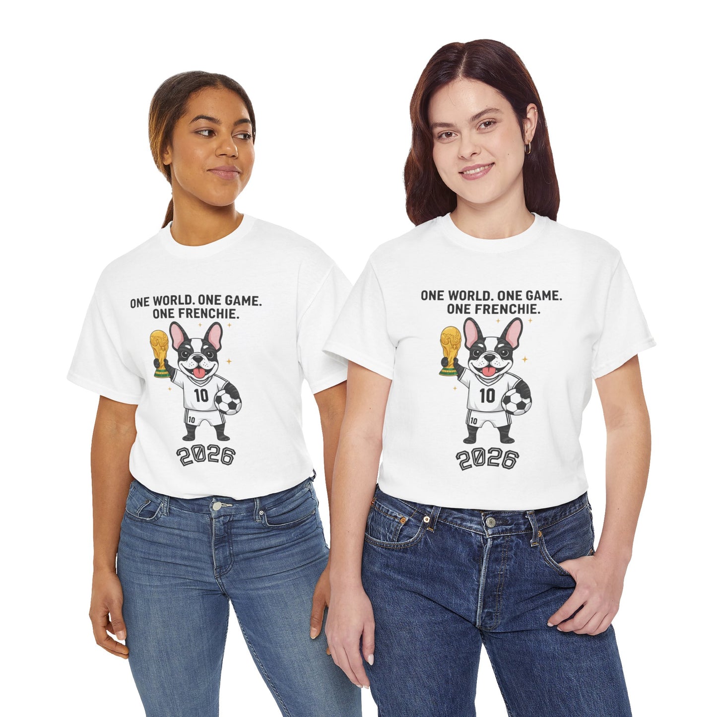 One World One Game One Frenchie World Cup 2026 T-Shirt | Soccer Dog Tee