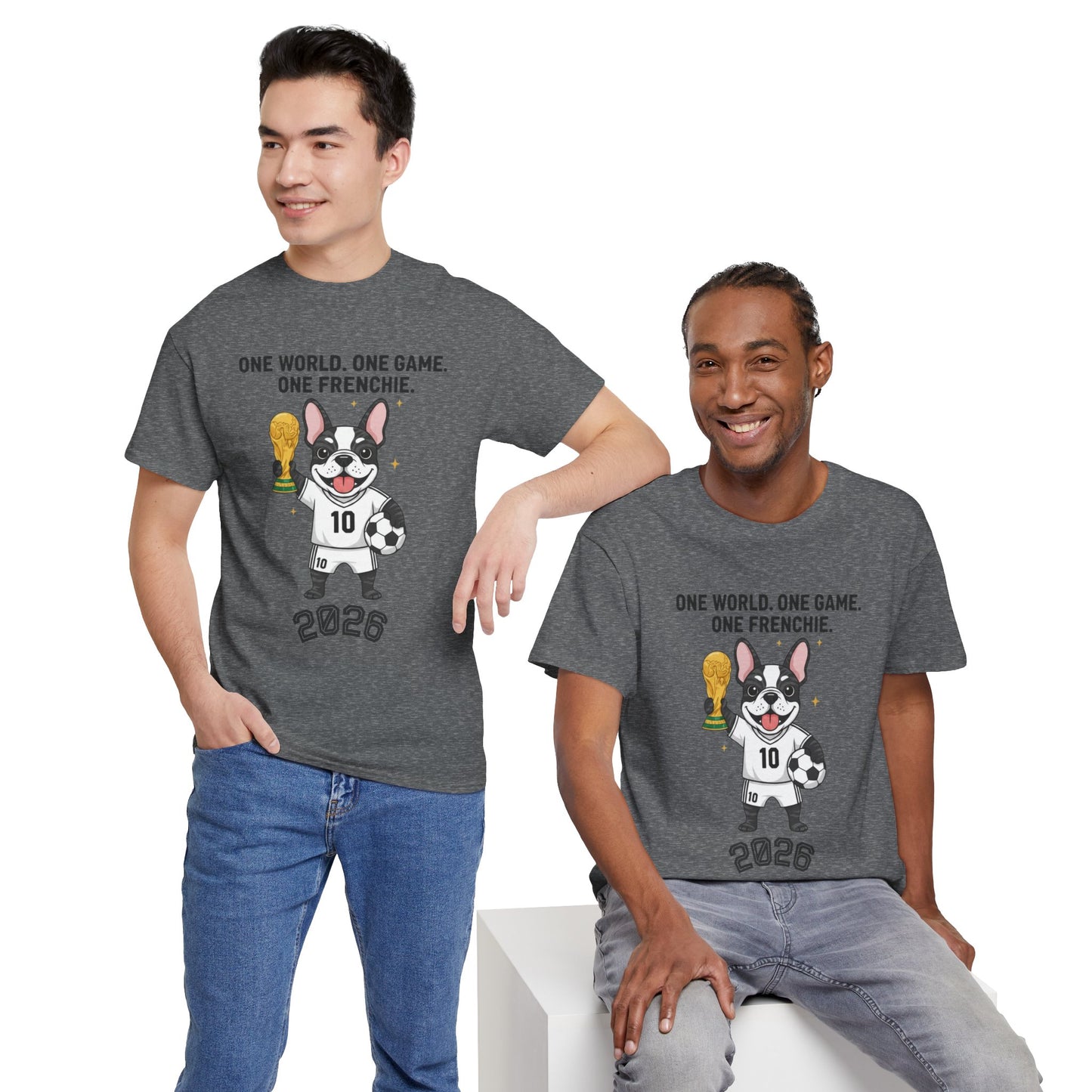 One World One Game One Frenchie World Cup 2026 T-Shirt | Soccer Dog Tee