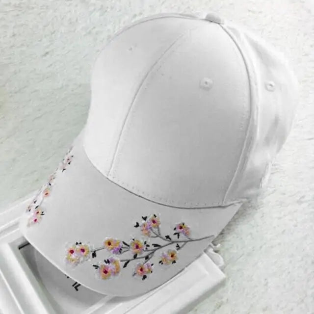 Cherry Blossom Embroidered Cap