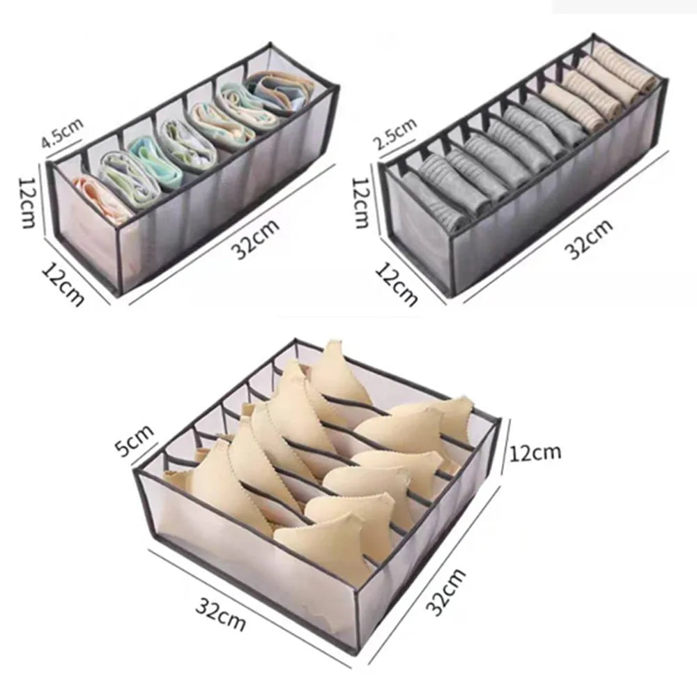 7-Grid Foldable Drawer Organizer for Dorm Closet