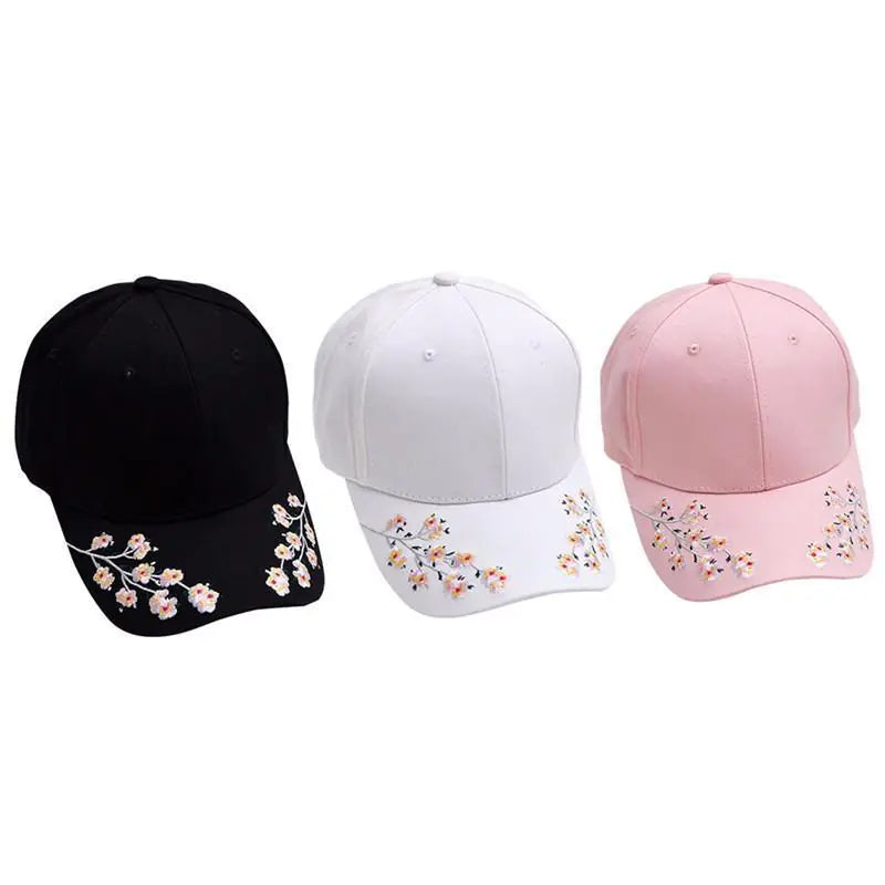 Cherry Blossom Embroidered Cap