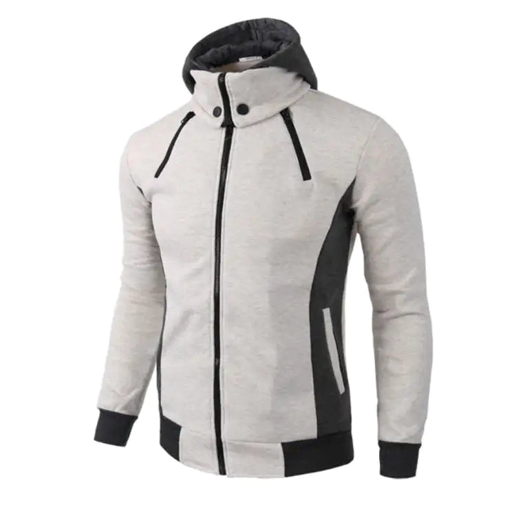 Chaqueta con capucha y doble cremallera para hombre