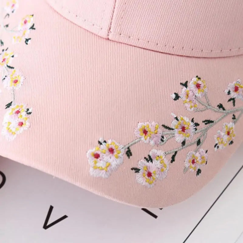 Cherry Blossom Embroidered Cap