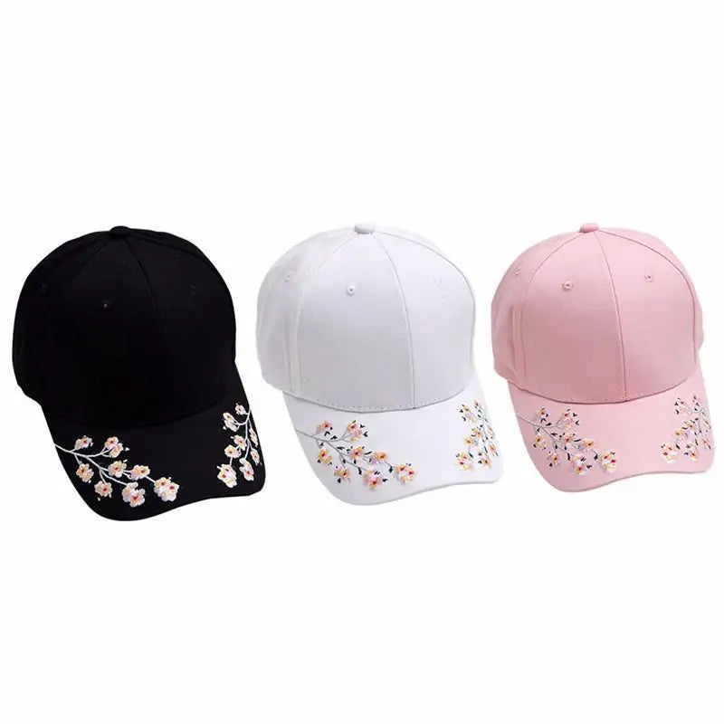 Cherry Blossom Embroidered Cap