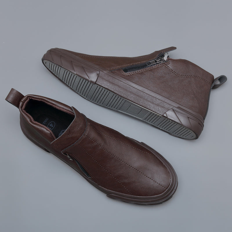 Zapatos mocasines de cuero vulcanizado para hombre