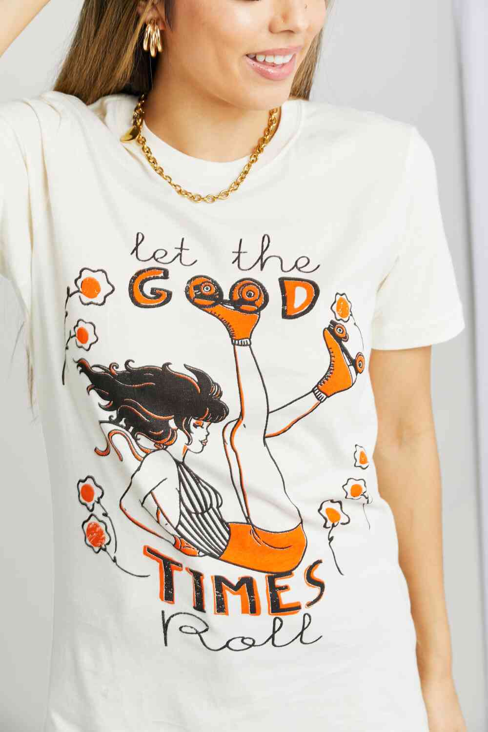 mineB Tamaño completo LET THE GOOD TIMES ROLL Camiseta gráfica