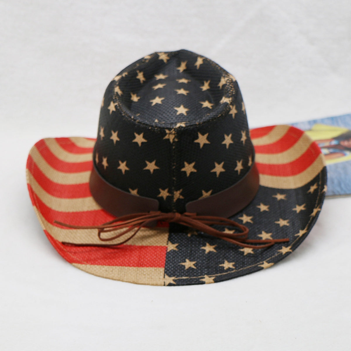 Sombrero de tela de papel con estampado de bandera de EE. UU.