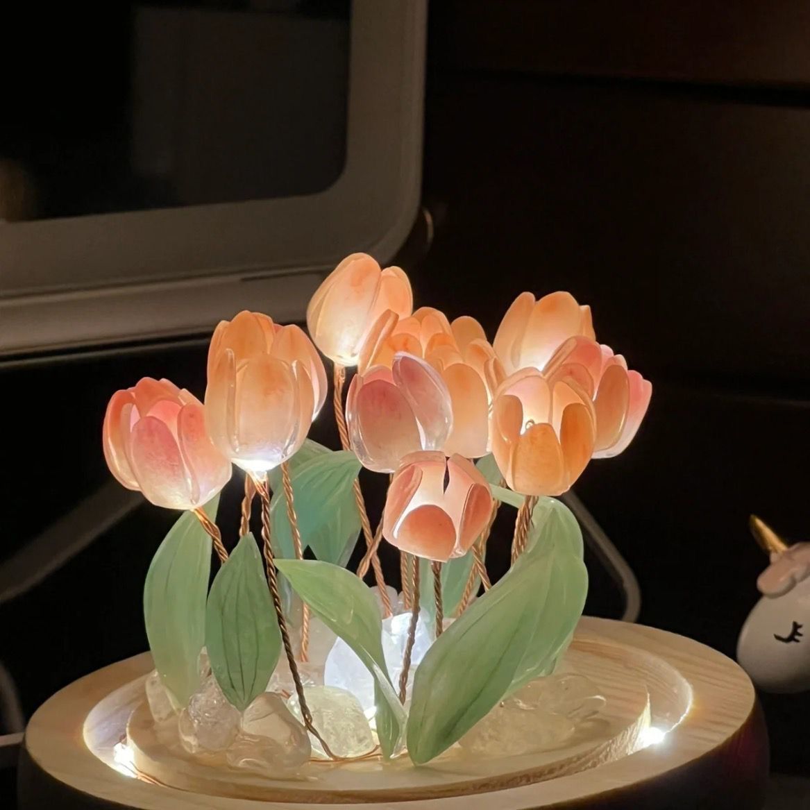 Luz nocturna de tulipán hecha a mano